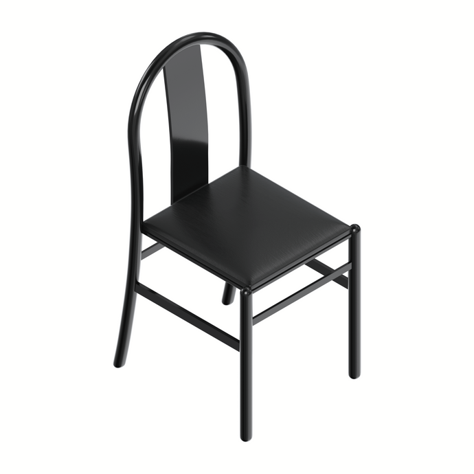 Lottie Metal Dining Chair in Matte Black