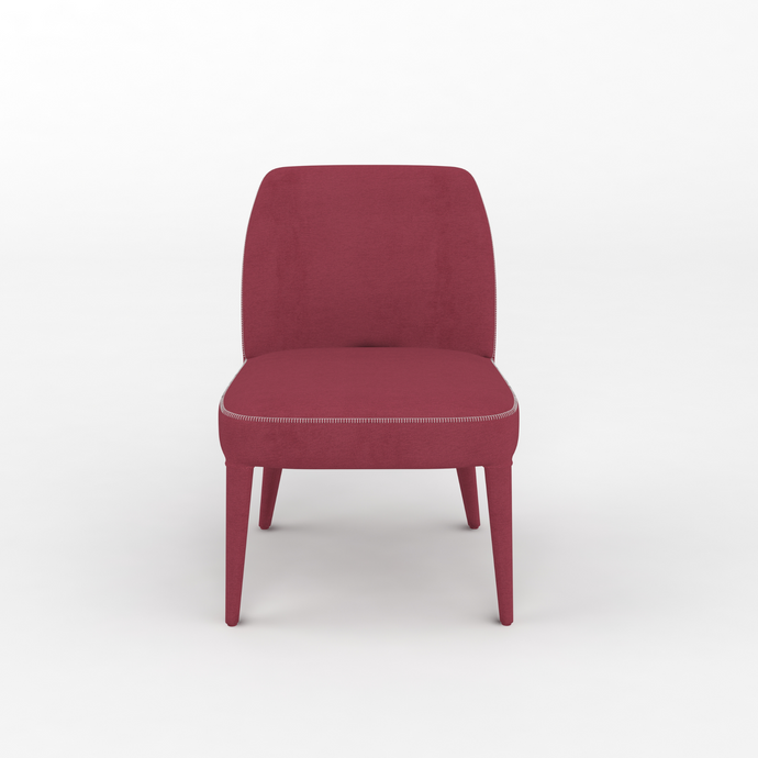 Cassie Red Genuine Suede Dining Chair