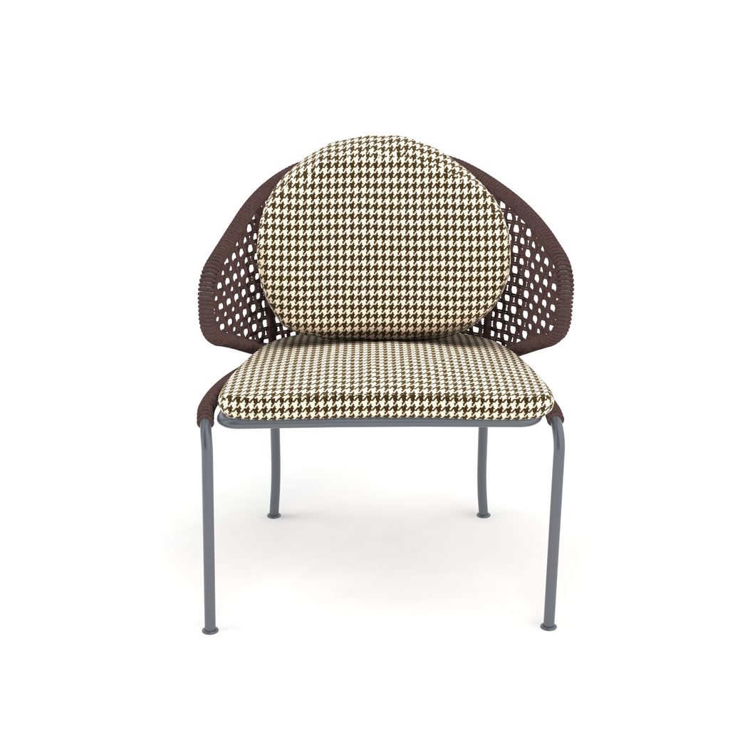 Luana Neutral Herringbone & Rattan Dining Chair